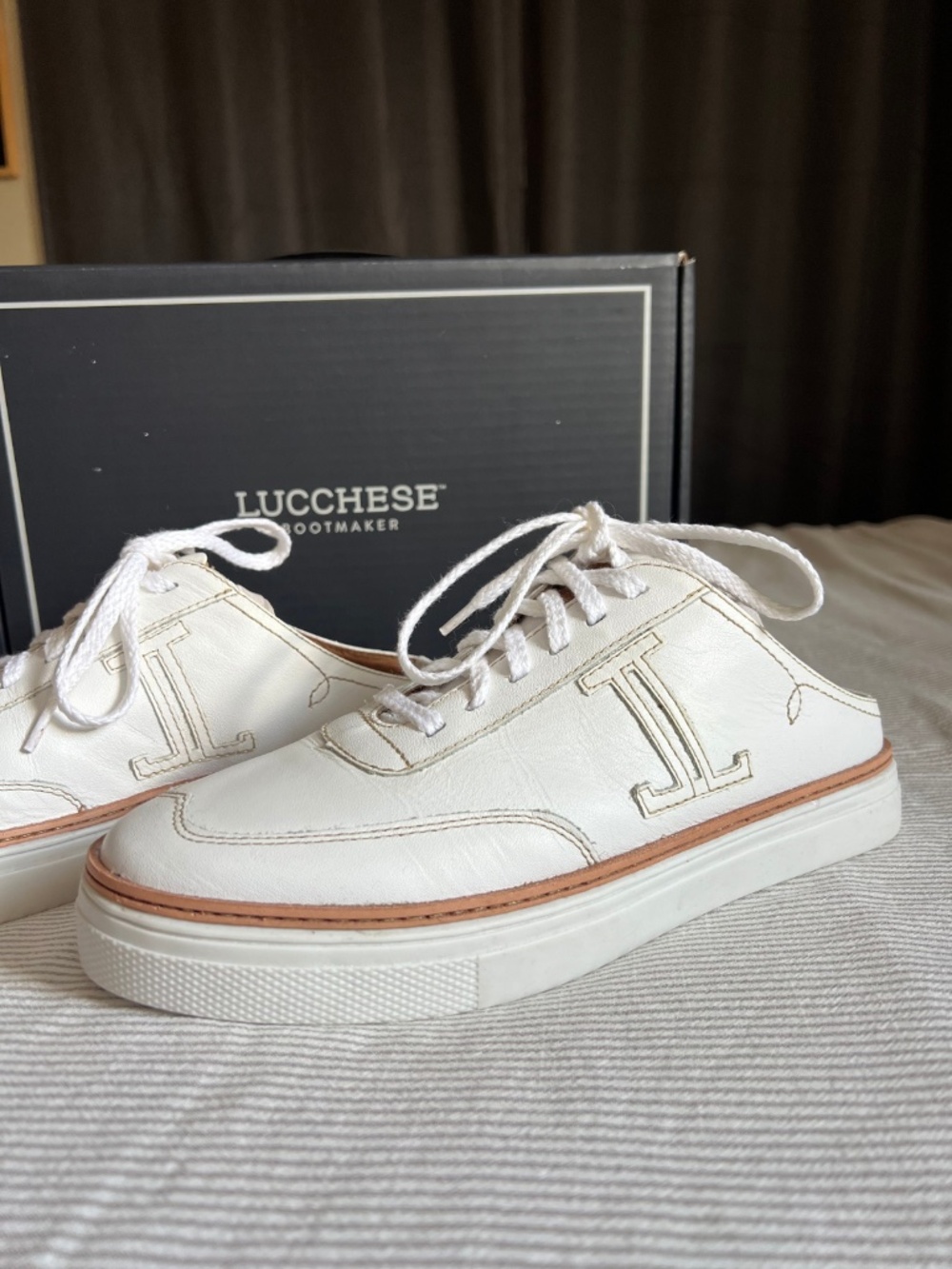 Lucchese Women’s Double L Mule Cowhide Leather Slip On Sneakers, Size 9 W, NIB